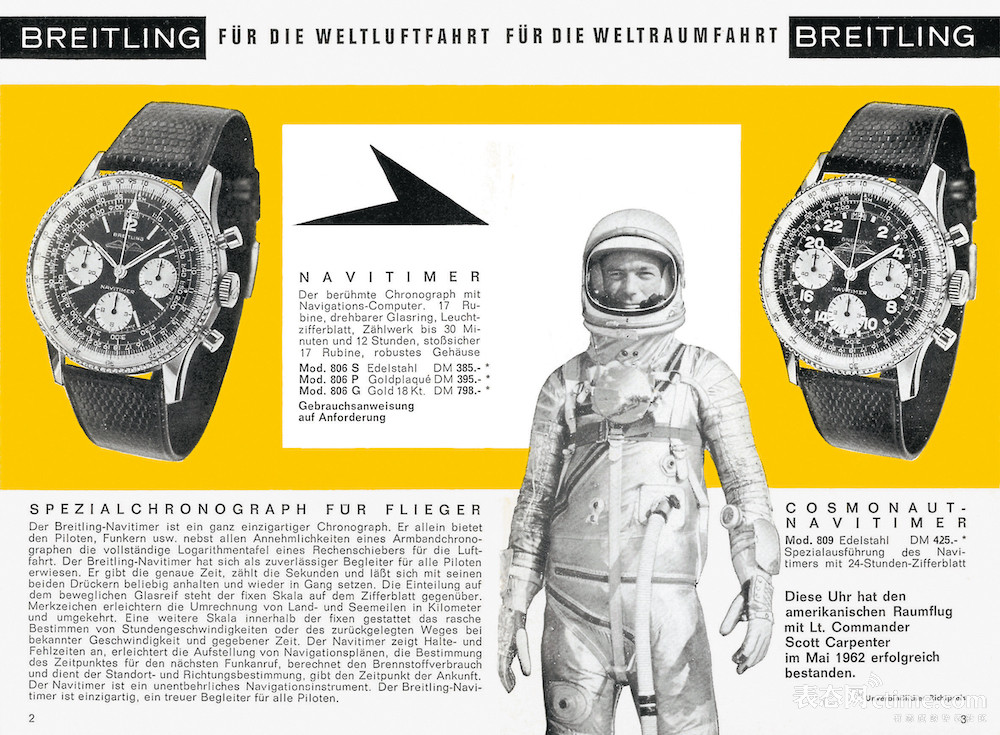 01_Breitling advertisement from the 1964 Breitling Catalogue for the Navitimer and the Navitimer Cosmonaute.jpg
